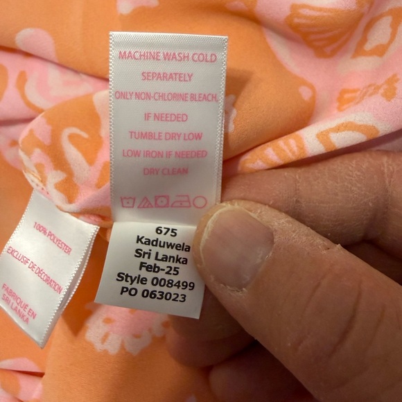 Lilly Pulitzer Marilina Long Sleeve Tunic Top Blouse XL Orange print - Picture 10 of 12